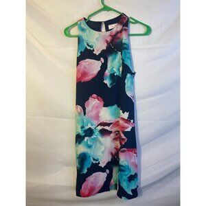 Pink Lily Floral Dress Sleeveless Navy Blue Coquette Vibe Womens Size‎ Small 4 S